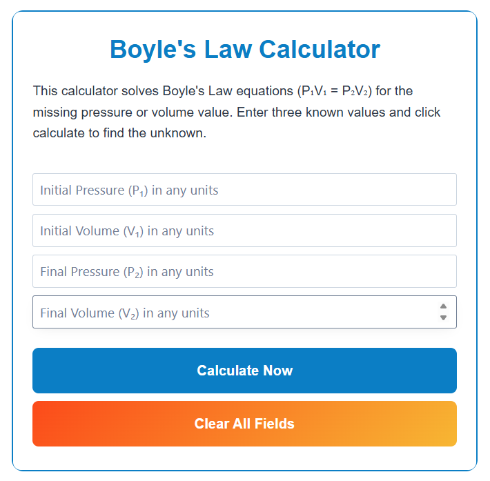 Boyle's Law Calculator