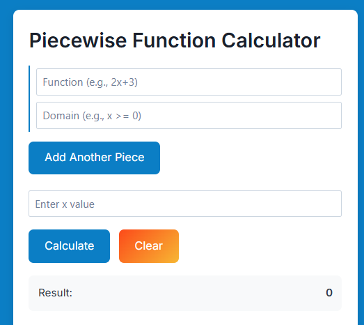 Piecewise Function Calculator