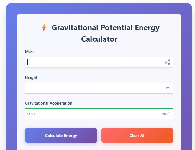 Potential Energy Calculator