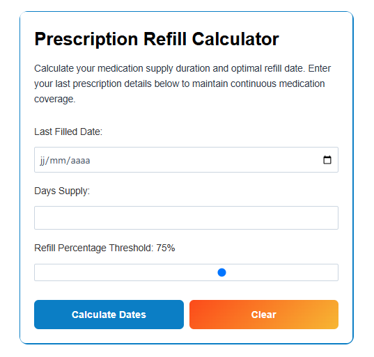 Prescription Refill Calculator