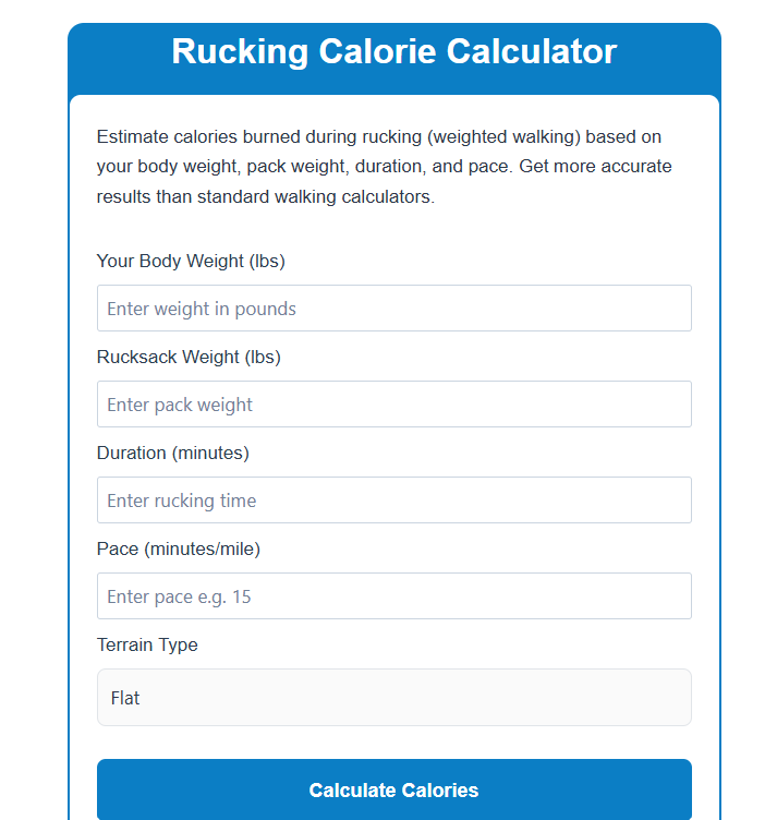 rucking calorie calculator